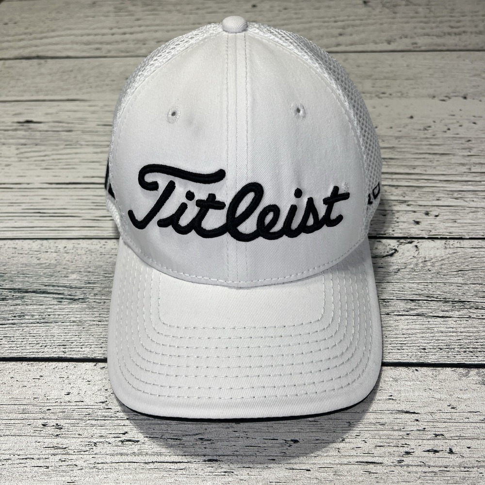 Titleist FootJoy Pro V1 Tour Golf FJ Fitted‎ Stretch M/L Hat Black White New Era
